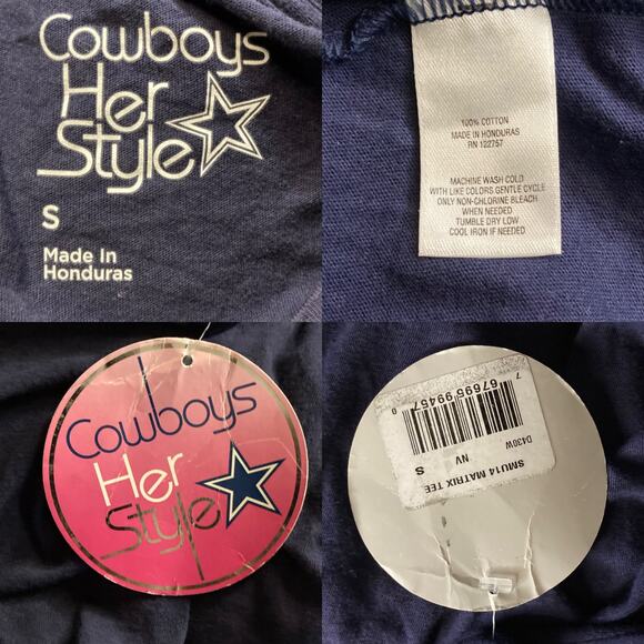 Women's Dallas Cowboys "Let's Go Cowboys" Short Sleeve Top Size Small NWT FLAW - Picture 8 of 14
